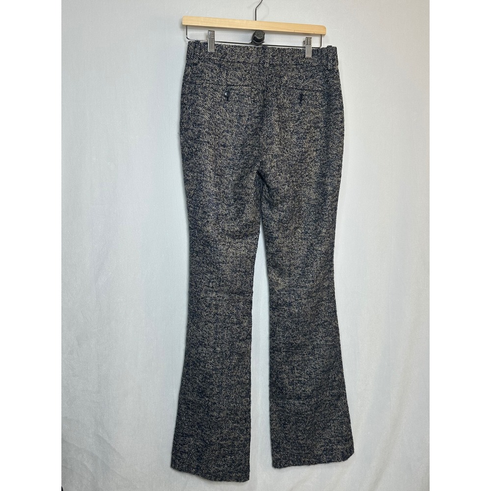 Theory Brinton Donegal Tweed Pants Womens 4 Navy Tan Flared Bootcut - Picture 3 of 5